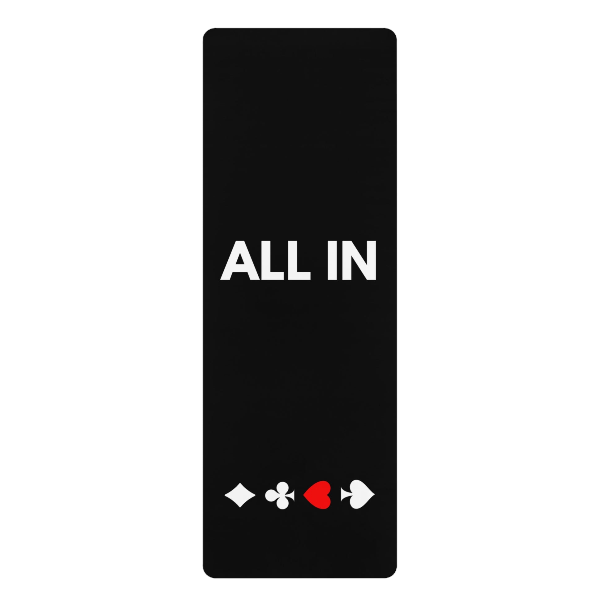 ALL IN Black Yoga Mat With Card Suits 