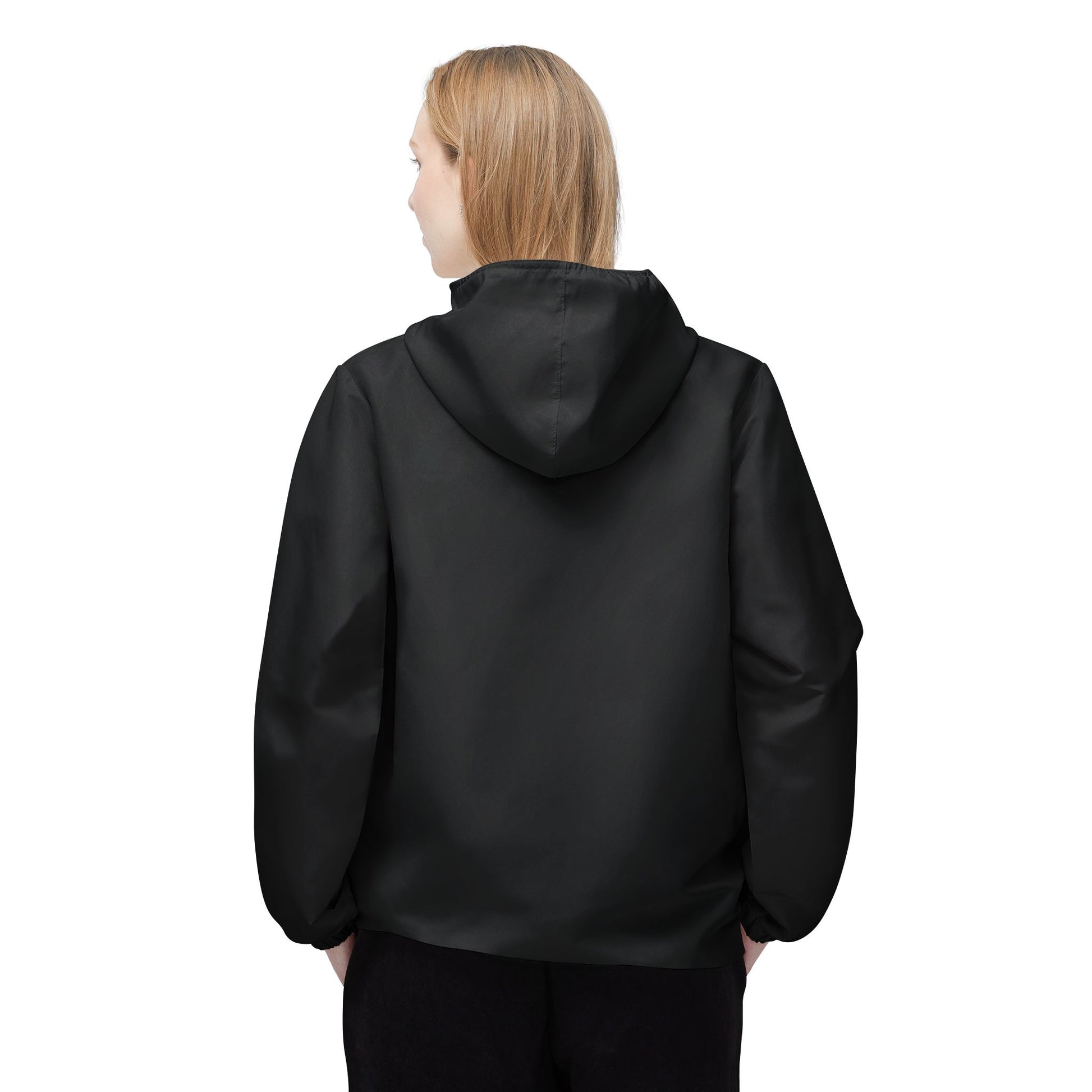 Black Windbreaker Jacket Pocket Millions Monogram Female Model Back
