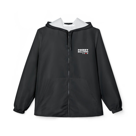 Black Windbreaker Jacket Pocket Millions Monogram Front