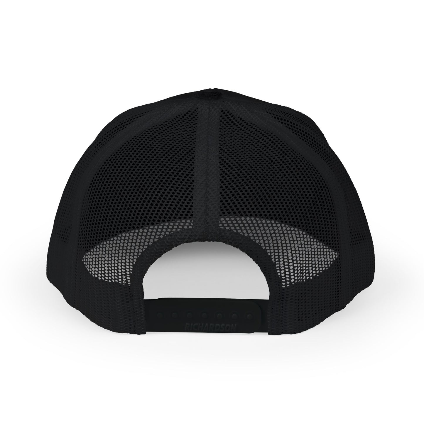 Black on Black Trucker cap Embroided Card suits backside