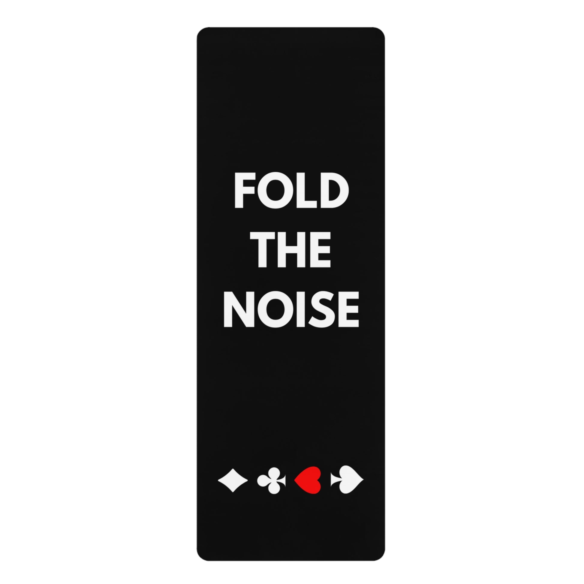 Fold The Noise. Black Yoga Mat With Card Suits