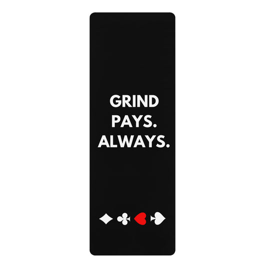 Grind Pays Always Black Yoga Mat With Card Suits