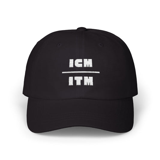 ICM over ITM Baseball Hat Black Front