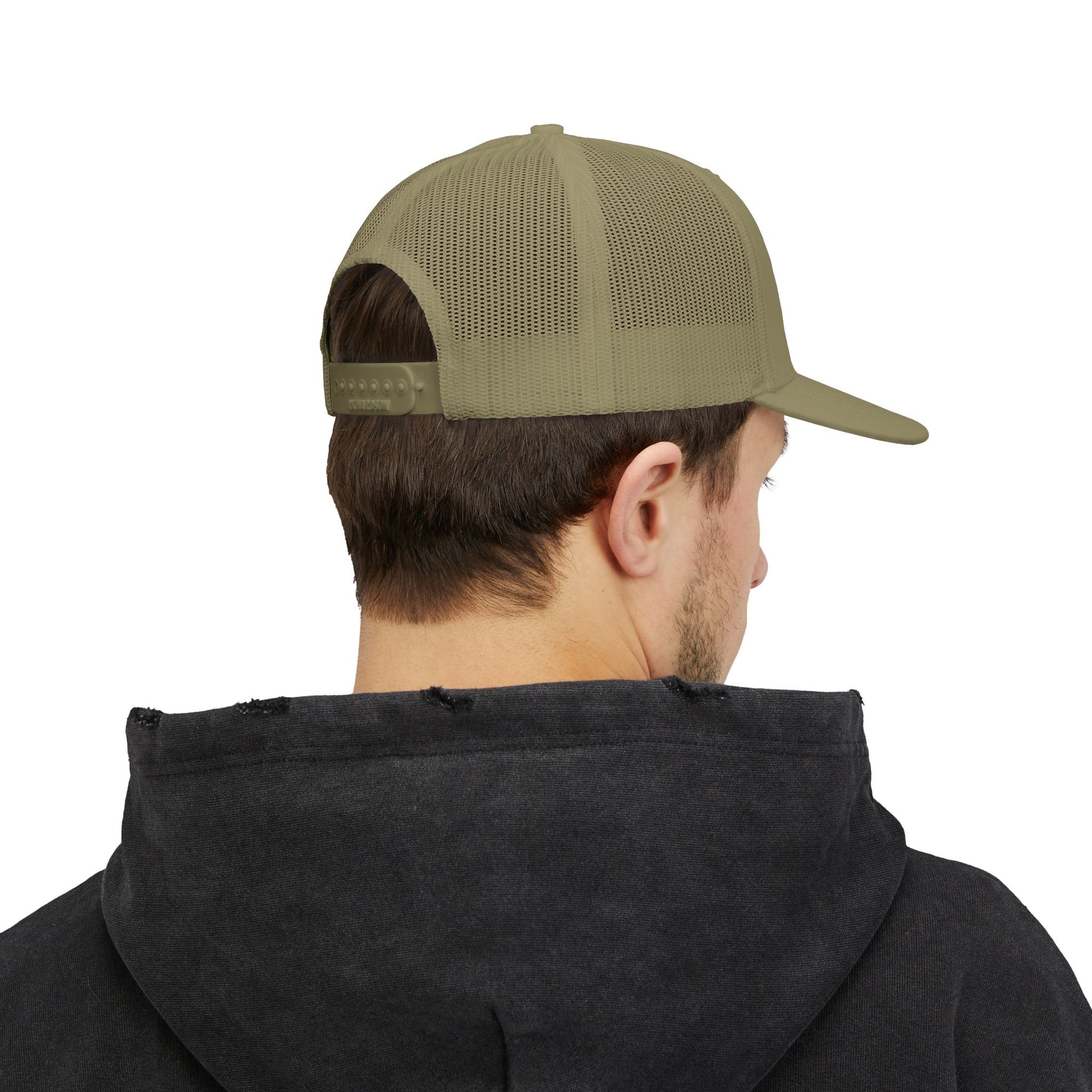 Khaki Trucker cap Embroided Card suits Male Mode Backside
