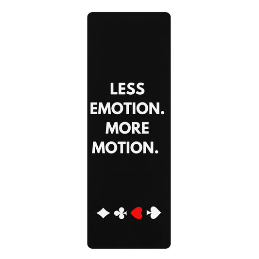 Less Emotion. More Motion. Black Yoga Mat With Card Suits