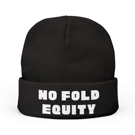 NO FOLD EQUITY Embroidered Knit Beanie Black Front