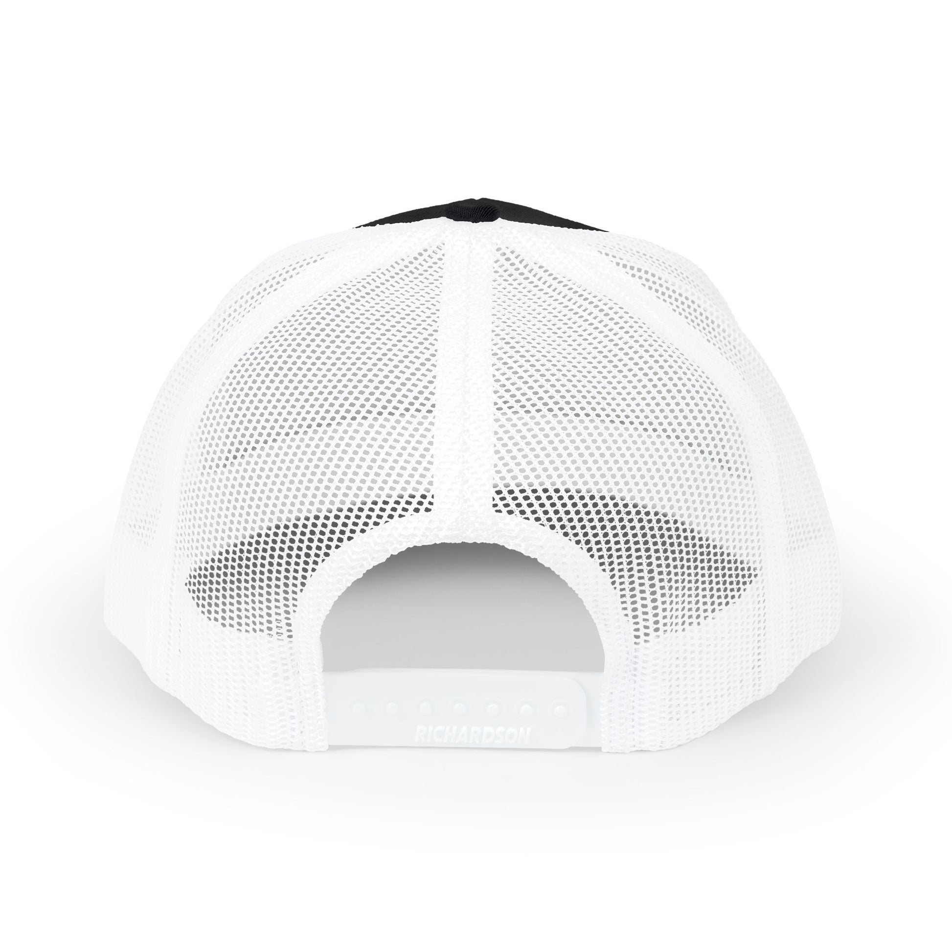White on Black Trucker cap Embroided Card suits backside